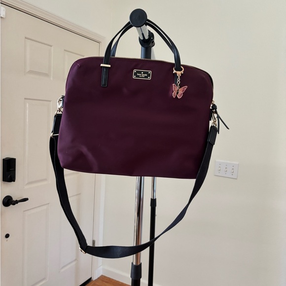 Kate Spade Plum Laptop Bag with Black Handles - Picture 2 of 6